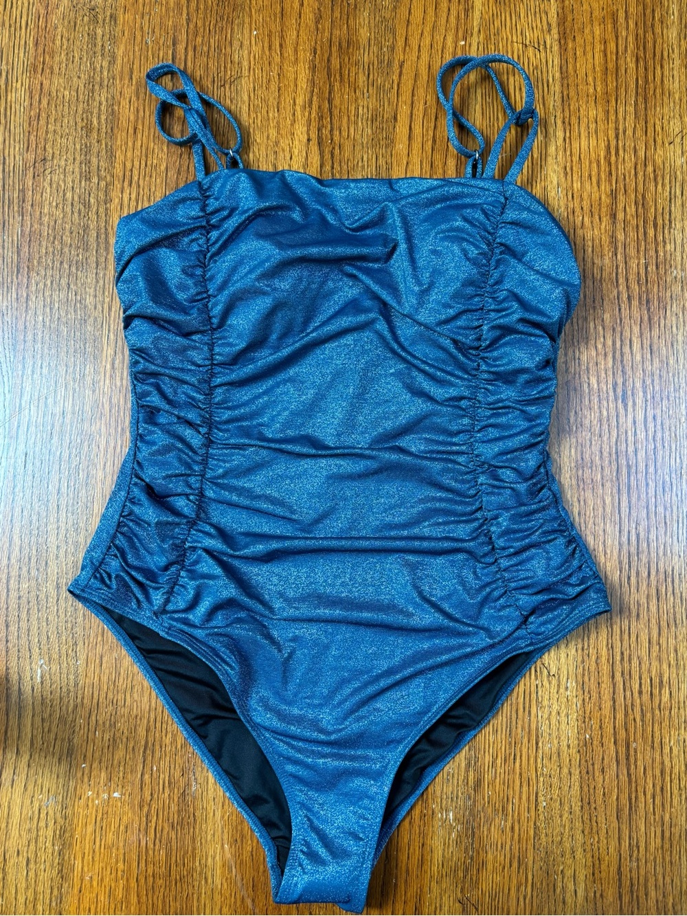 Cupshe Metallic Teal Blue One-Piece Swimsuit